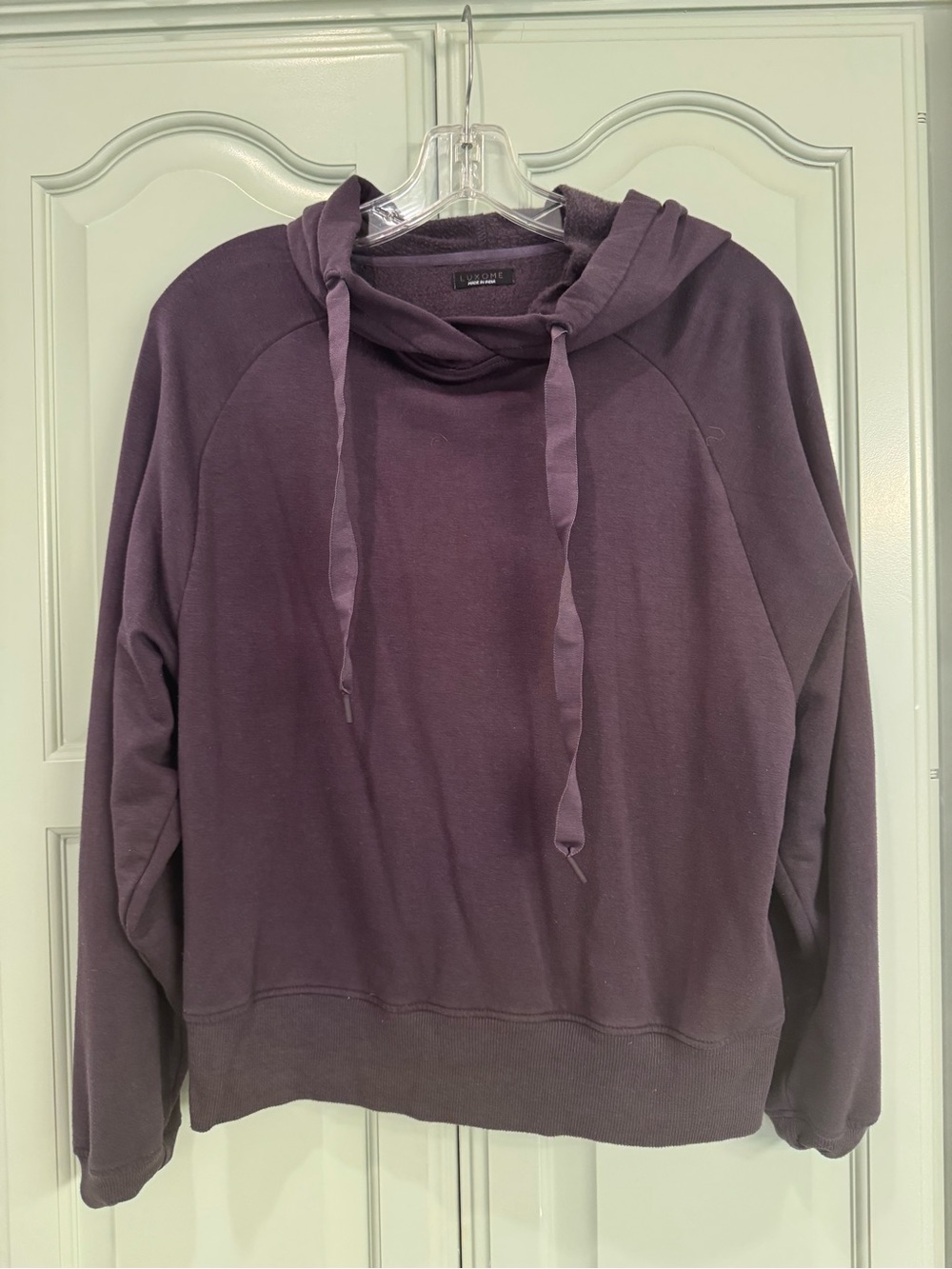 Women's Cozy Pullover Hoodie Sweatshirt from Luxome in dark navy.